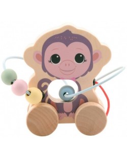 Ξύλινο παιχνίδι με κορδόνι Jouéco - Μαϊμού