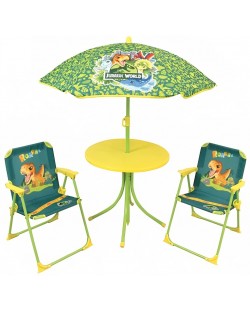 Παιδικό σετ κήπου Fun House - Τραπέζι με καρέκλες και ομπρέλα,Jurassic World