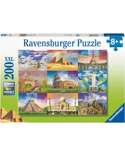 Παιδικό παζλ Ravensburger 200 XXL κομμάτια - Παγκόσμια ορόσημα