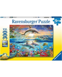 Παιδικό παζλ Ravensburger  300 XXL κομμάτια - Παράδεισος των δελφινιών