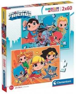 Παιδικό παζλ Clementoni 2 x 60 κομμάτια - DC Comics: Super Friends