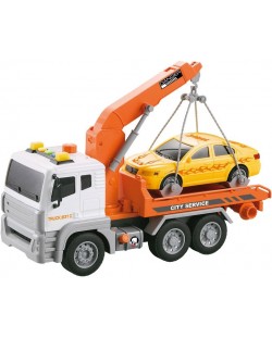 Παιδικό παιχνίδι City Service - Φορτηγό με γερανό και αυτοκίνητο 