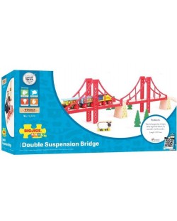 Παιδικό ξύλινο παιχνίδι Bigjigs - Διπλή κρεμαστή γέφυρα