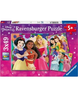 Детски пъзел Ravensburger 3 x 49 κομμάτια - Πριγκίπισσες της Disney