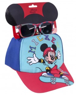 Παιδικό σετ Cerda - Καπέλο και γυαλιά ηλίου, Micky