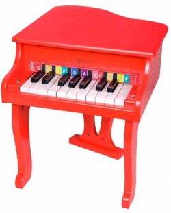 Παιδικό ξύλινο πιάνο Classic World Children's - Royal, κόκκινο