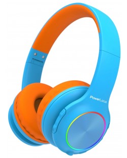Παιδικά ακουστικά PowerLocus - PLED, ασύρματα, μπλε/πορτοκαλί