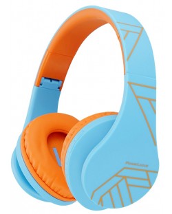 Παιδικά ακουστικά PowerLocus - P2, ασύρματα, μπλε/πορτοκαλί
