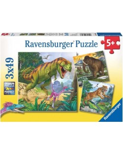 Детски пъзел Ravensburger 3 x 49 κομμάτια - Προϊστορικοί ηγεμόνες