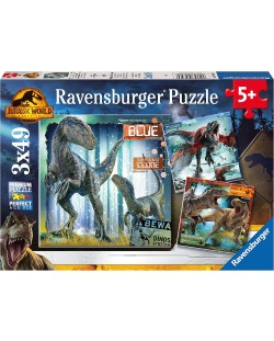 Детски пъзел Ravensburger 3 x 49 κομμάτια - Κυριαρχία στον Jurassic World