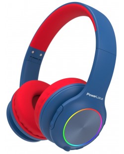 Παιδικά ακουστικά PowerLocus - PLED,ασύρματα, μπλε/κόκκινο