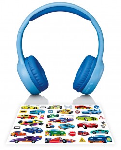 Παιδικά ακουστικά με μικρόφωνο Lenco - HPB-110BU, ασύρματα, μπλε