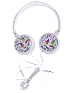 Παιδικά ακουστικά με μικρόφωνο I-Total - Unicorn Collection 11107, λευκό
