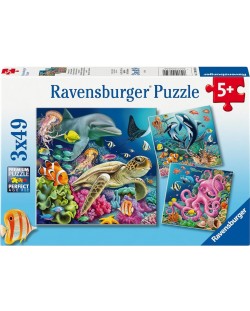 Детски пъзел Ravensburger 3 x 49 κομμάτια - Κάτω από το νερό