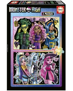 Παιδικό παζλ Educa 2 x 100 κομμάτια - Monster High