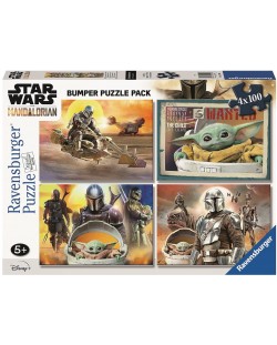 Παιδικό παζλ Ravensburger 4 x 100 κομμάτια - Star Wars: The Mandalorian