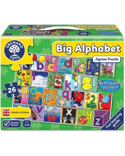 Παιδικό παζλ Orchard Toys - Μεγάλο αλφάβητο, 26 τεμάχια