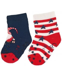 Κάλτσες ερπυσμού Sterntaler - Χριστουγεννιάτικο μοτίβο, 2 ζευγάρια, 19/20, 12-18 μηνών