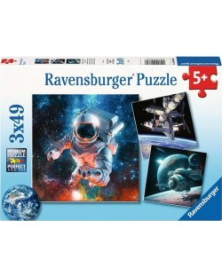 Детски пъзел Ravensburger 3 x 49 κομμάτια - Απώτερο διάστημα