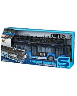 Παιδικό παιχνίδι Raya Toys - Διώροφο λεωφορείο, Traffic Bus, 1:16