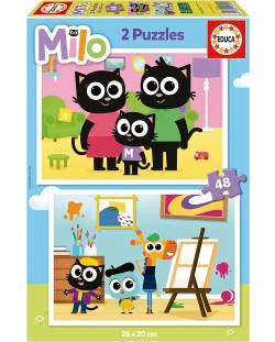 Παιδικό παζλ Educa 2 x 48 κομμάτια - Milo