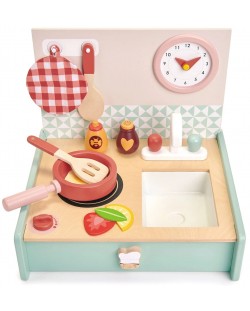 Παιδική ξύλινη μίνι κουζίνα Tender Leaf Toys - Με αξεσουάρ