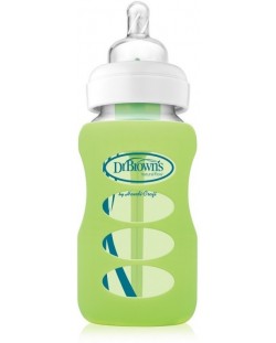Προστατευτικό γυάλινο μπουκάλι Dr. Brown's Wide-Neck - Πράσινο, 270 ml