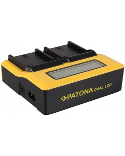 Διπλός φορτιστής Patona - για μπαταρία Canon LPE6/LP-E6, LCD, κίτρινο