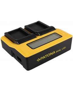 Διπλός φορτιστής Patona - για μπαταρία Canon LP-E17, LCD, κίτρινο