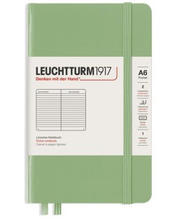 Σημειωματάριο  τσέπης  Leuchtturm1917 - A6, σελίδες με γραμμές , Sagе