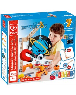 Ξύλινος κατασκευαστής Hape Junior Inventor - Επιστημονικό εργαστήριο με μαγνήτες