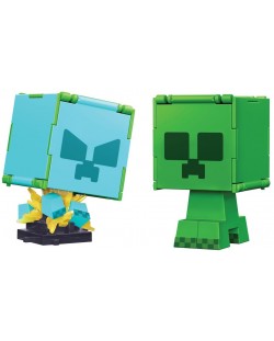 Φιγούρα δράσης Mattel Games: Minecraft - Creeper &Charged Creeper (Flippin Figs)