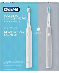 Ηλεκτρική οδοντόβουρτσα Oral-B - Pulsonic Slim Clean 2900, γκρι/λευκό