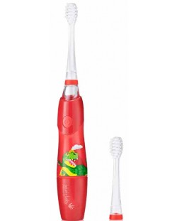 Ηλεκτρική οδοντόβουρτσα  Brush Baby - Kidzsonic, Δεινόσαυρος, με μπαταρία και 2 άκρες