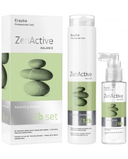 Erayba Zen Active Σετ ισορροπίας για λιπαρά μαλλιά, 2 τεμαχίων