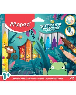 Μαρκαδόροι Maped Jungle Fever - Jumbo, 12 χρώματα