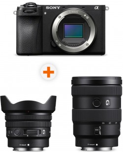 Φωτογραφική μηχανή Sony - Alpha A6700, Black + Φακός Sony - E PZ, 10-20mm, f/4 G + Φακός Sony - E, 16-55mm, f/2.8 G