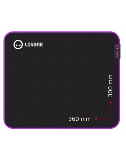 Gaming pad για ποντίκι Lorgar - Main 313, L, μαλακό , μαύρο/μωβ