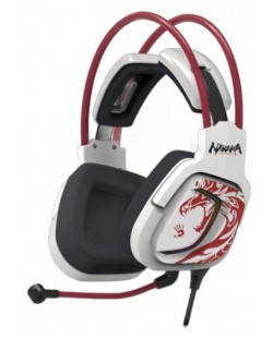 Ακουστικά gaming A4Tech Bloody - G575 Naraka, λευκό/κόκκινο