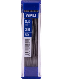 Γραφίτης για αυτόματο μολύβι Apli - 2B, 0,5 mm, 50 τεμάχια