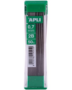Γραφίτης για αυτόματο μολύβι Apli - 2B, 0,7 mm, 50 τεμάχια