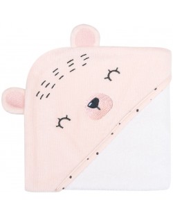 Πετσέτα μπάνιου με κουκούλα KikkaBoo -Bear with me Pink,90/90 εκ