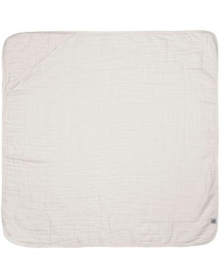 Πετσέτα με κουκούλα Lassig - Cozy Care, 90 х 90 cm, λευκό