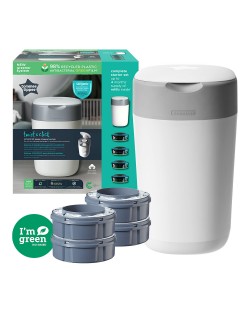 Καλάθι υγιεινής για πάνες Tommee Tippee - Twist and Click, με 4 κασέτες