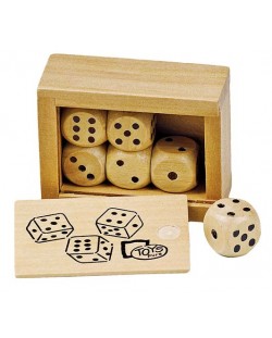 Ξύλινα αξεσουάρ παιχνιδιών Gollnest & Kiesel - Ξύλινα ζάρια, σε κουτί