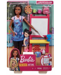 Σετ παιχνιδιού Barbie - Barbie δασκάλα τέχνης, μελαχρινή