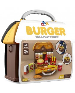 Σετ παιχνιδιού  Yifeng -Burger εστιατόριο σε βαλιτσάκι-σπίτι , 26 μέρη