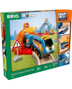 Σετ παιχνιδιού Brio - Τρένο με σήραγγα, Smart Tech Sound Action