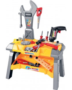 Σετ παιχνιδιών RS Toys - Τραπέζι εργασίας με εργαλεία, 42 τεμάχια