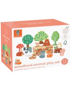 Σετ παιχνιδιού Orange Tree Toys - Ζώα του δάσους με κάρο 